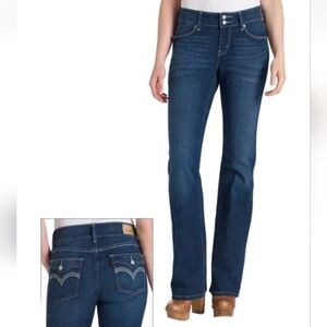 Vintage Y2k Levi's 529 Jeans Curvy Bootcut Stretch Dark Wash Back Flap Pocket 10